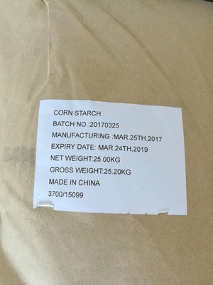 L'amidon cacher de catégorie comestible saupoudrent la farine de maïs de fécule de maïs 25kg/Bag